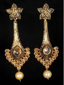 Reverse Ad Earrings With Meenakari Work